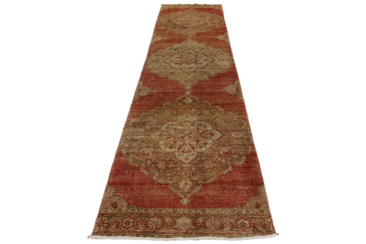 3x14 Red and Gold Turkish Tribal Runner