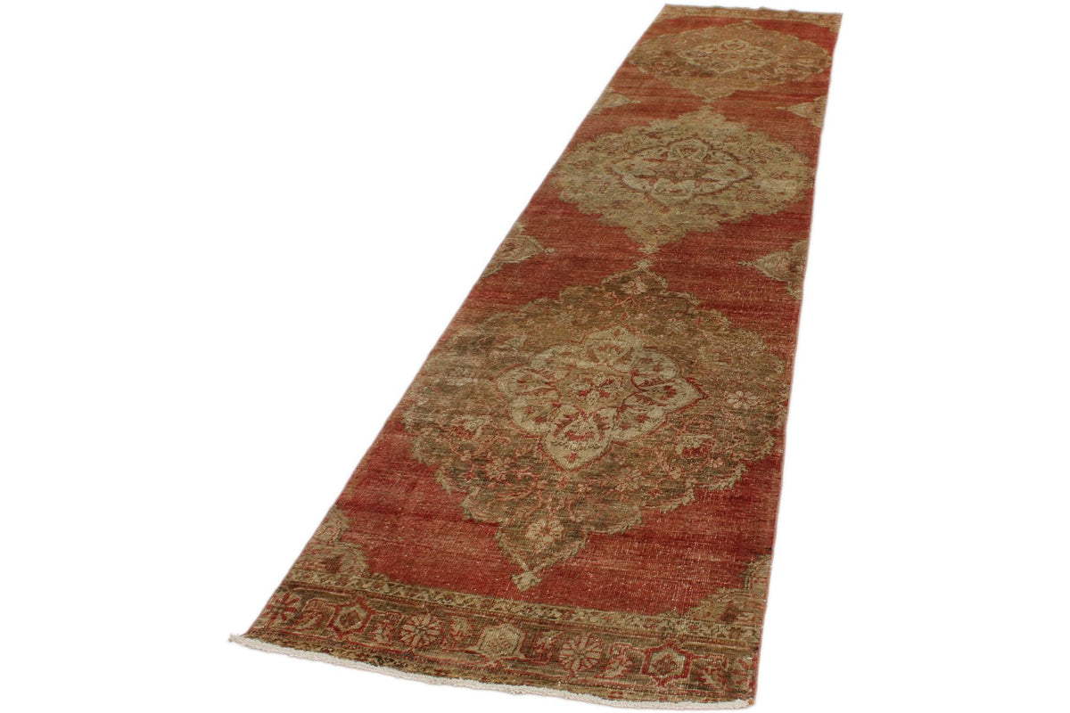 3x14 Red and Gold Turkish Tribal Runner