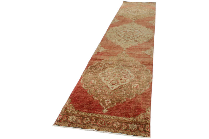 3x14 Red and Gold Turkish Tribal Runner