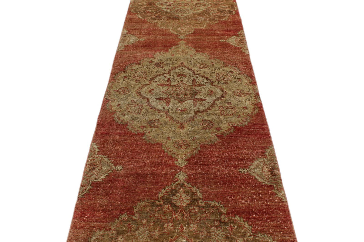 3x14 Red and Gold Turkish Tribal Runner