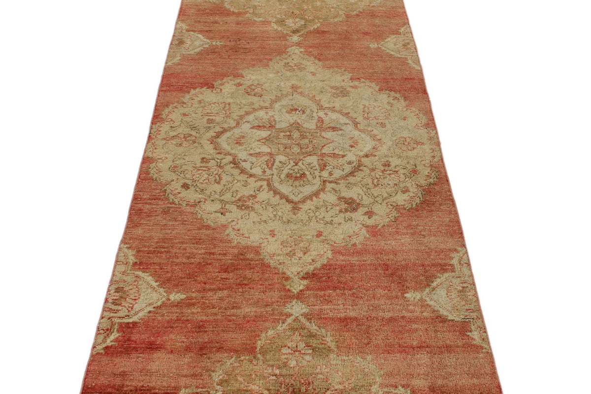 3x14 Red and Gold Turkish Tribal Runner