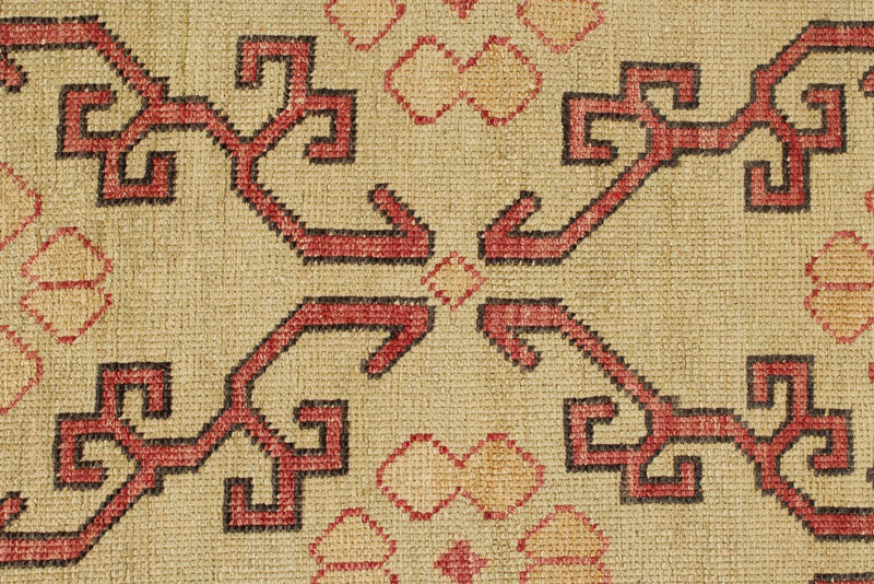 3x11 Red and Green Turkish Tribal Rug