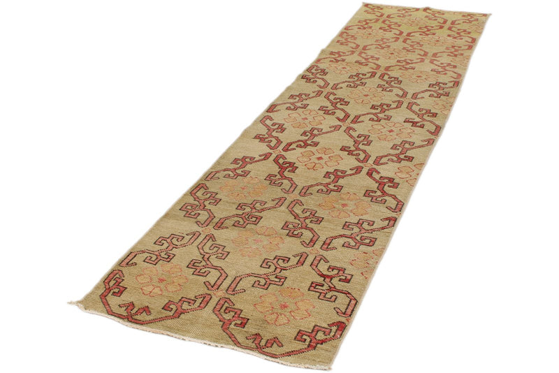 3x11 Red and Green Turkish Tribal Rug