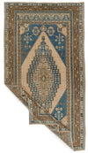 6x12 Light Blue and Brown Turkish Tribal Runner