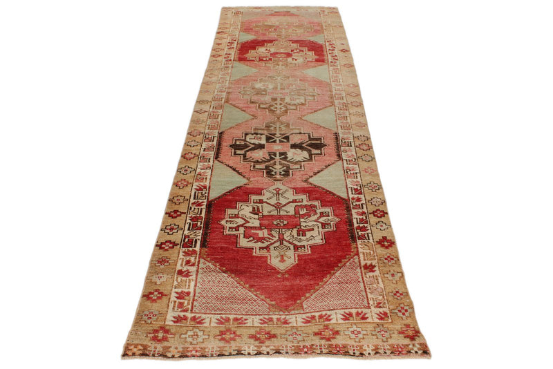 3x12 Red and Multicolor Turkish Tribal Runner