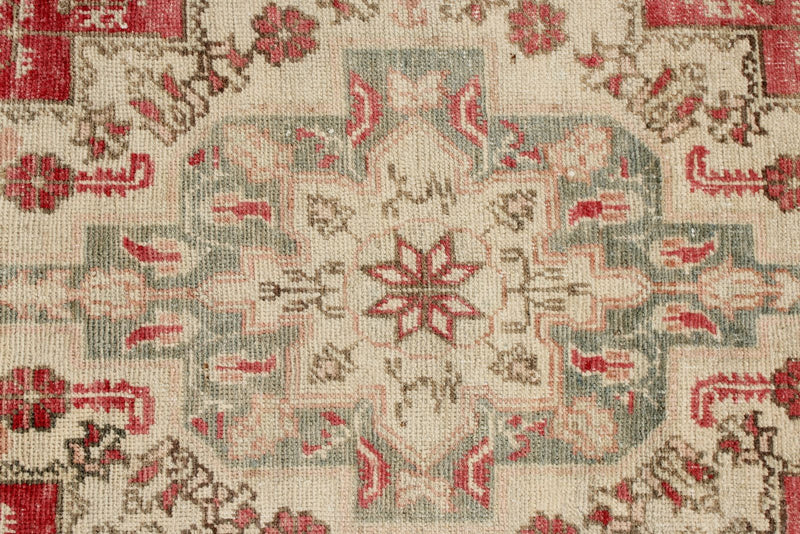 3x12 Pink and Ivory Turkish Tribal Runner