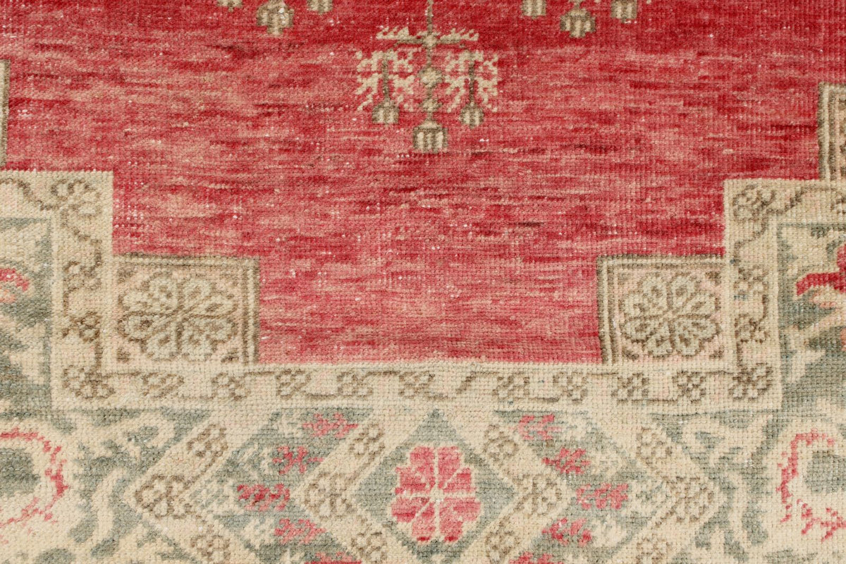 3x12 Pink and Ivory Turkish Tribal Runner