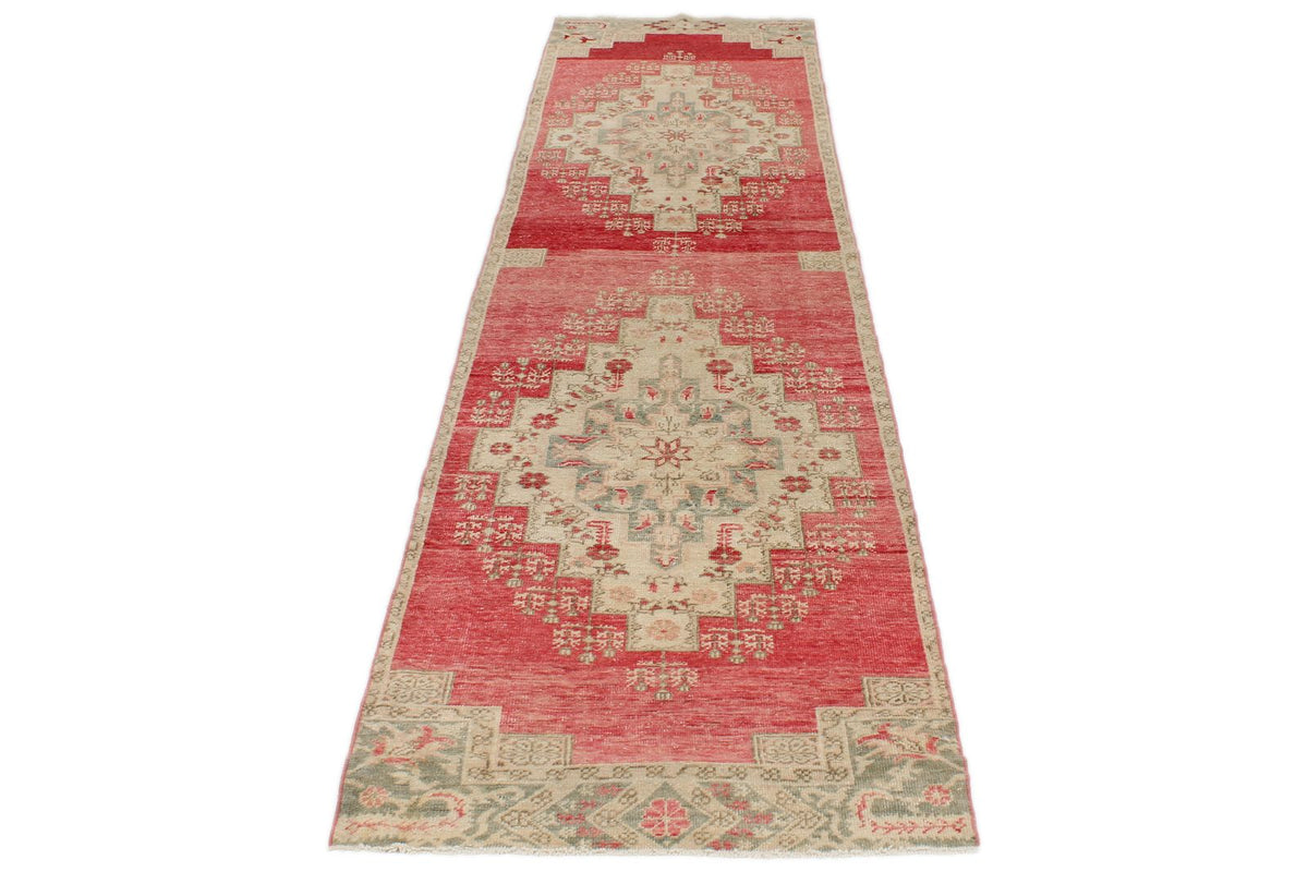 3x12 Pink and Ivory Turkish Tribal Runner