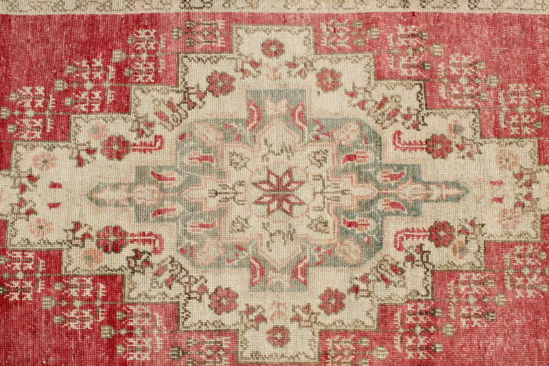 3x12 Pink and Ivory Turkish Tribal Runner