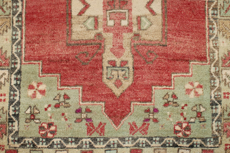 3x10 Red and Green Turkish Tribal Runner
