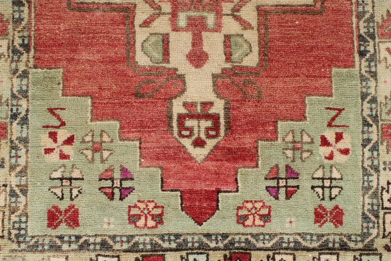 3x10 Red and Green Turkish Tribal Runner