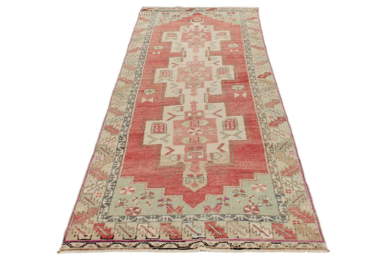 3x10 Red and Green Turkish Tribal Runner