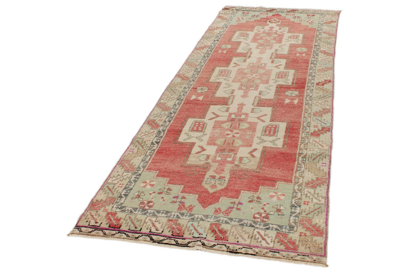 3x10 Red and Green Turkish Tribal Runner
