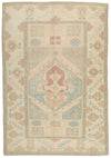 5x9 Blue and Ivory Turkish Tribal Rug