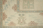 5x9 Blue and Ivory Turkish Tribal Rug