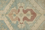 5x9 Blue and Ivory Turkish Tribal Rug
