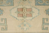 5x9 Blue and Ivory Turkish Tribal Rug