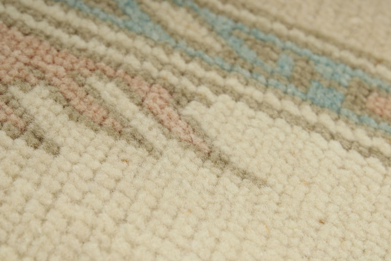 5x9 Blue and Ivory Turkish Tribal Rug