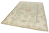5x9 Blue and Ivory Turkish Tribal Rug