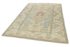 5x9 Blue and Ivory Turkish Tribal Rug