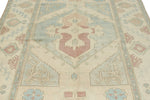 5x9 Blue and Ivory Turkish Tribal Rug