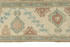 5x9 Blue and Ivory Turkish Tribal Rug