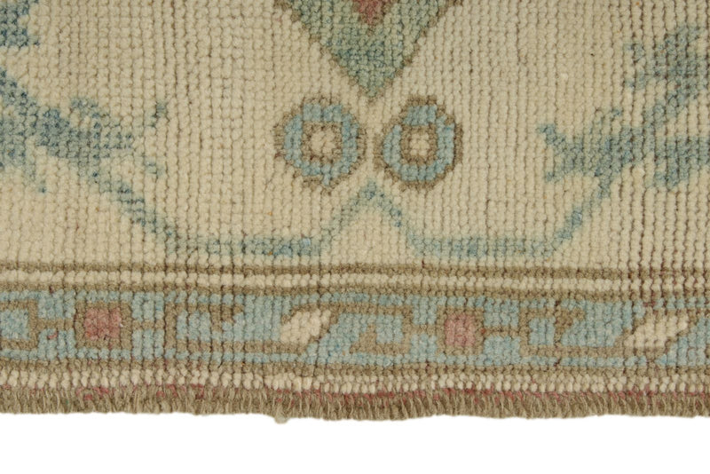 5x9 Blue and Ivory Turkish Tribal Rug