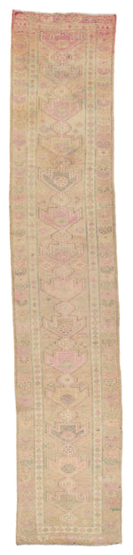 3x13 Pink and Beige Turkish Tribal Runner