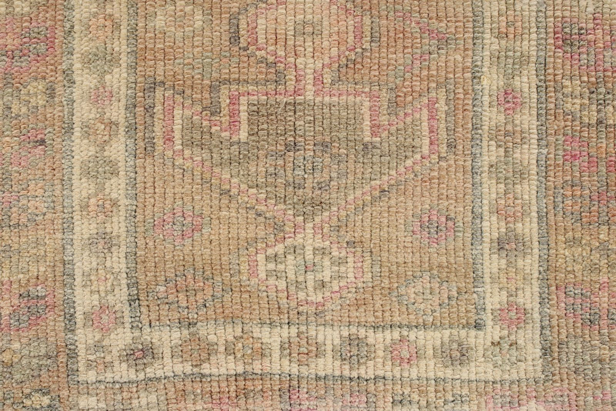 3x13 Pink and Beige Turkish Tribal Runner