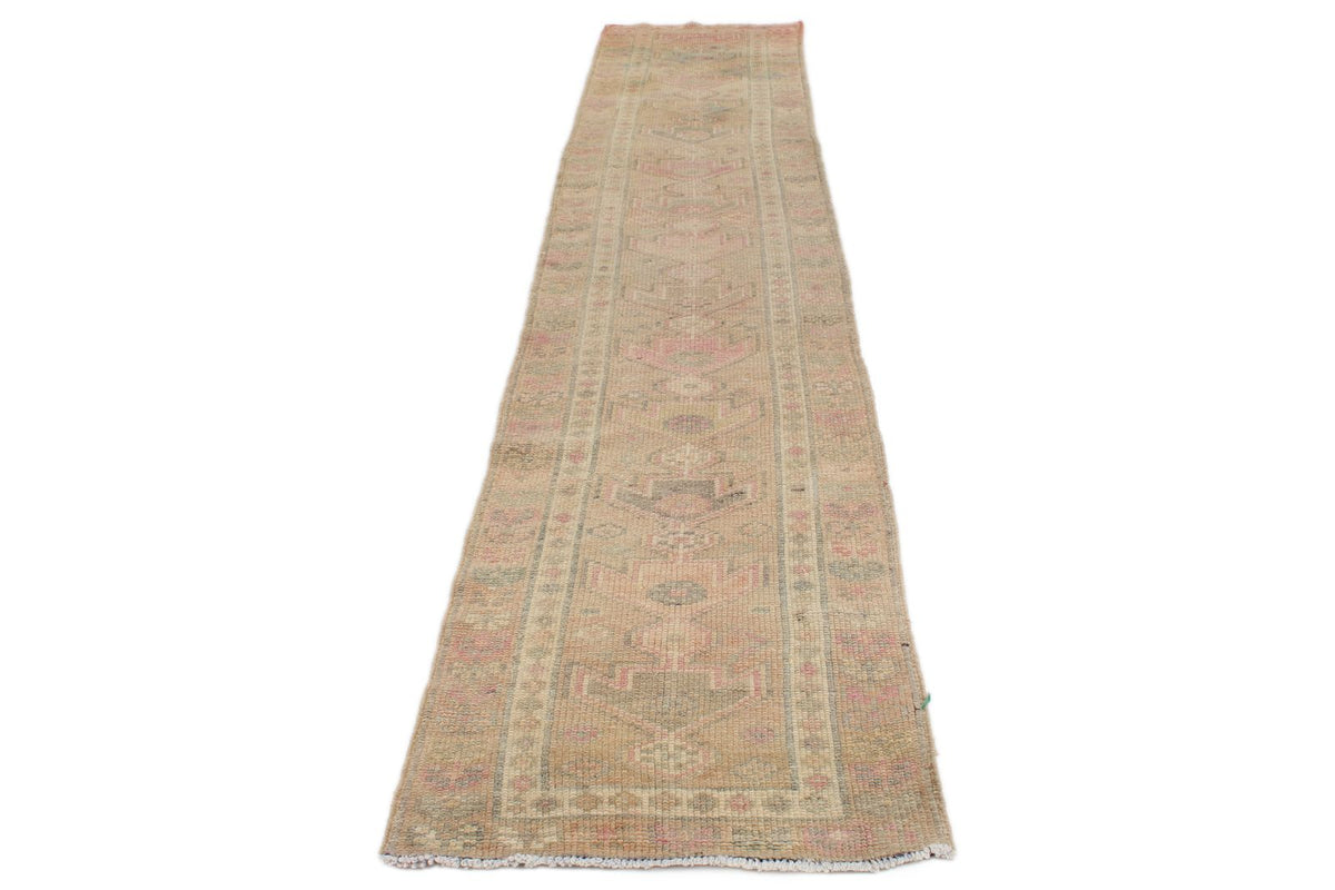 3x13 Pink and Beige Turkish Tribal Runner
