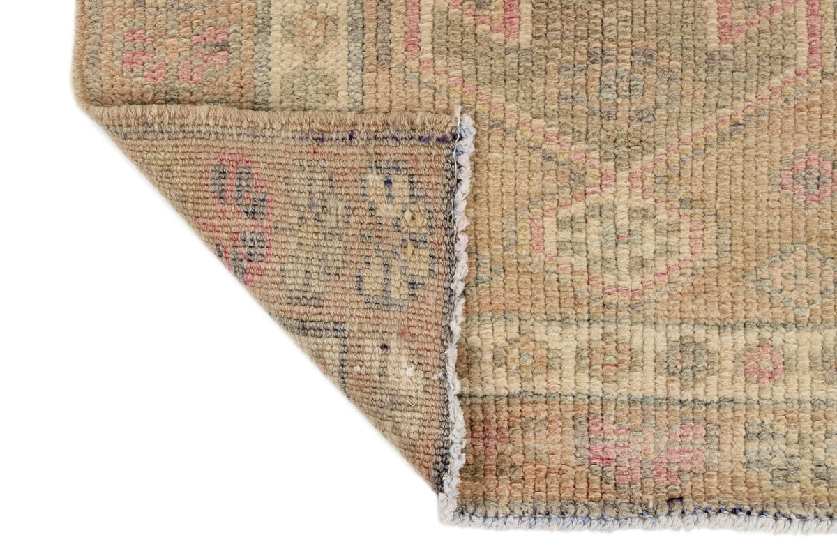 3x13 Pink and Beige Turkish Tribal Runner