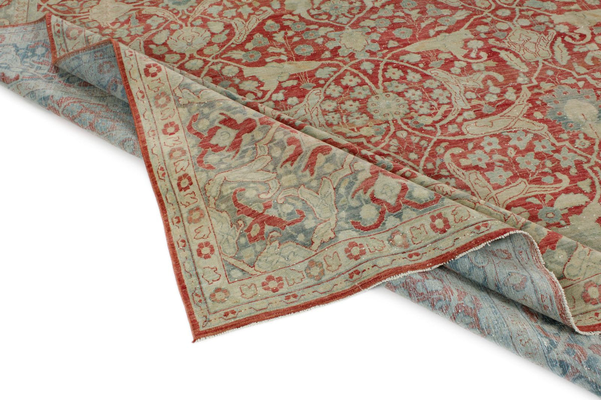 10x13 Red and Light Blue Persian Traditional Rug