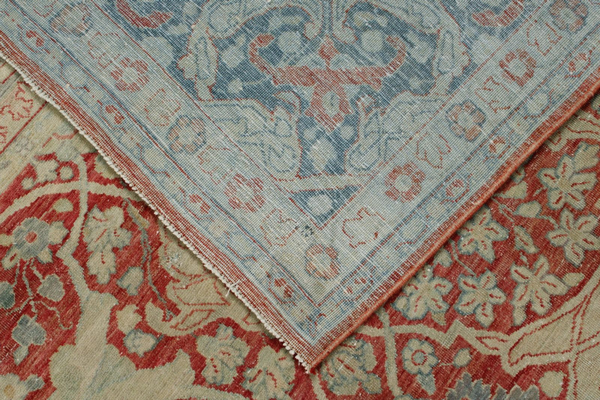 10x13 Red and Light Blue Persian Traditional Rug