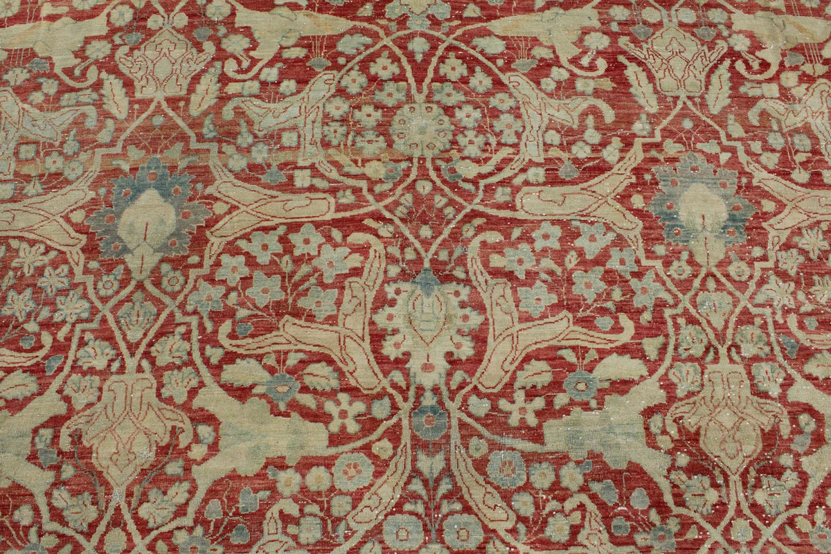 10x13 Red and Light Blue Persian Traditional Rug