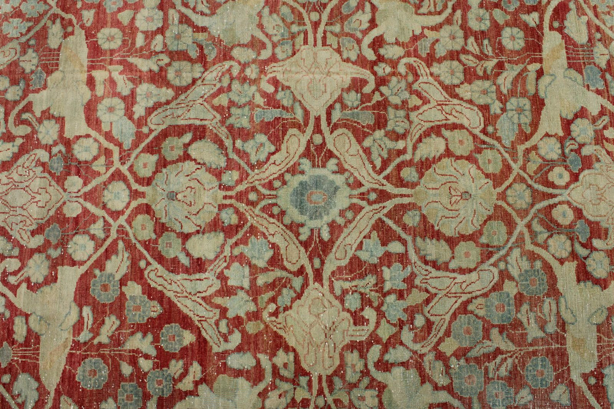 10x13 Red and Light Blue Persian Traditional Rug
