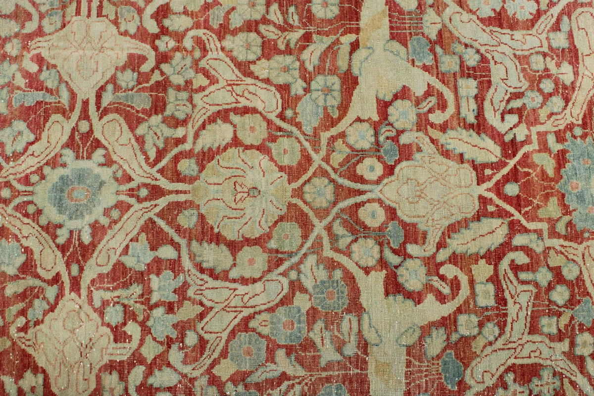 10x13 Red and Light Blue Persian Traditional Rug