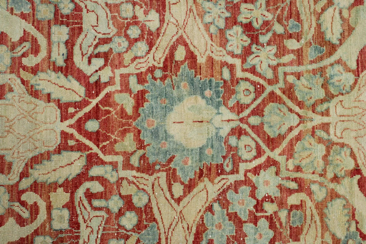 10x13 Red and Light Blue Persian Traditional Rug