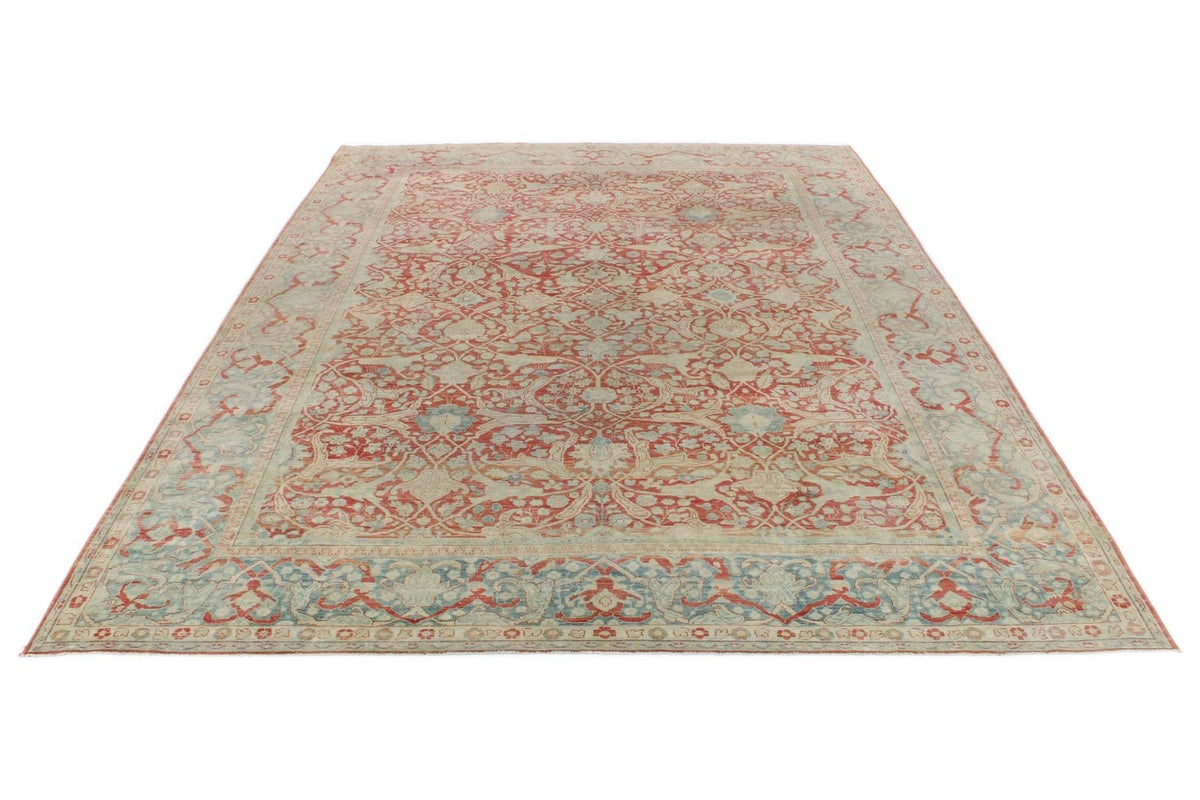 10x13 Red and Light Blue Persian Traditional Rug