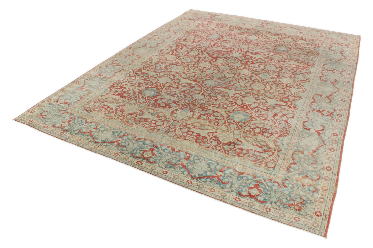 10x13 Red and Light Blue Persian Traditional Rug