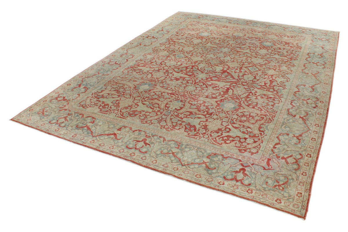 10x13 Red and Light Blue Persian Traditional Rug
