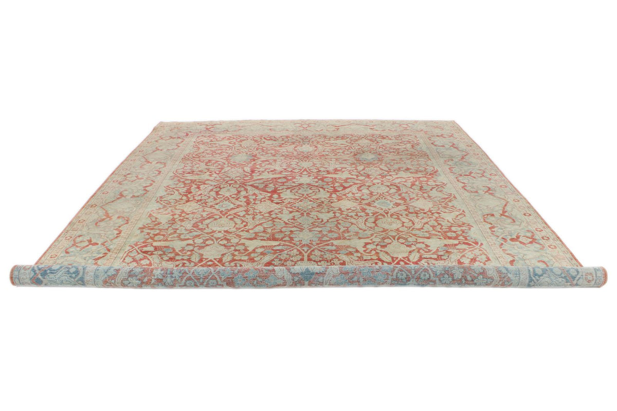 10x13 Red and Light Blue Persian Traditional Rug