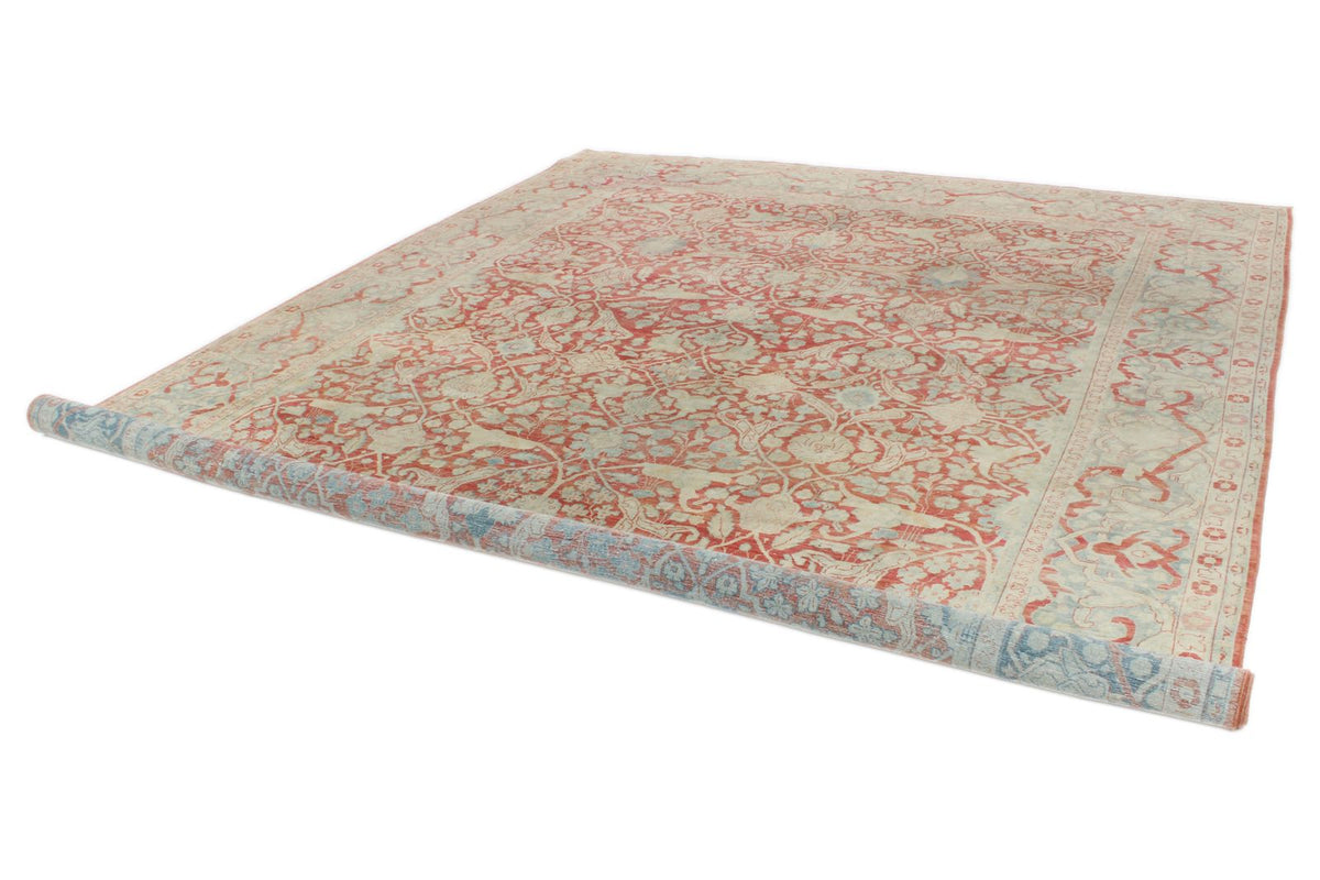 10x13 Red and Light Blue Persian Traditional Rug