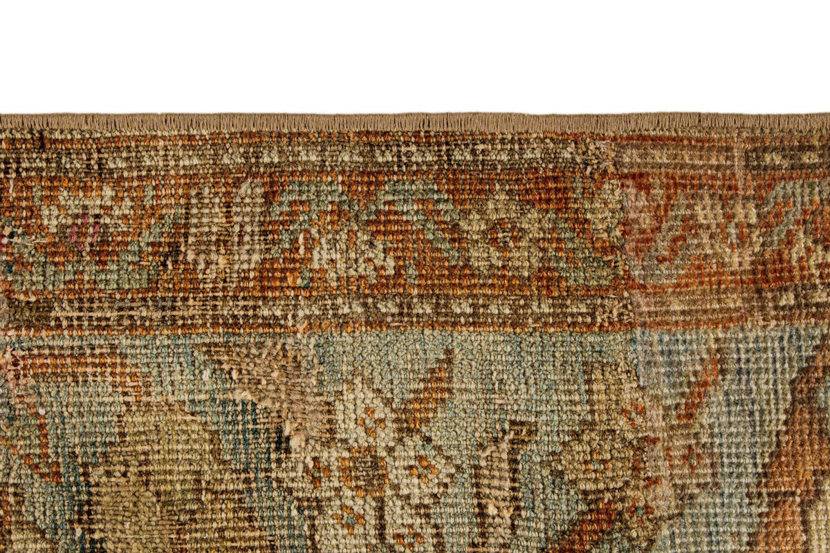 13x17 Red and Light Blue Turkish Oushak Rug