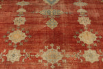 13x17 Red and Light Blue Turkish Oushak Rug