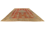 13x17 Red and Light Blue Turkish Oushak Rug
