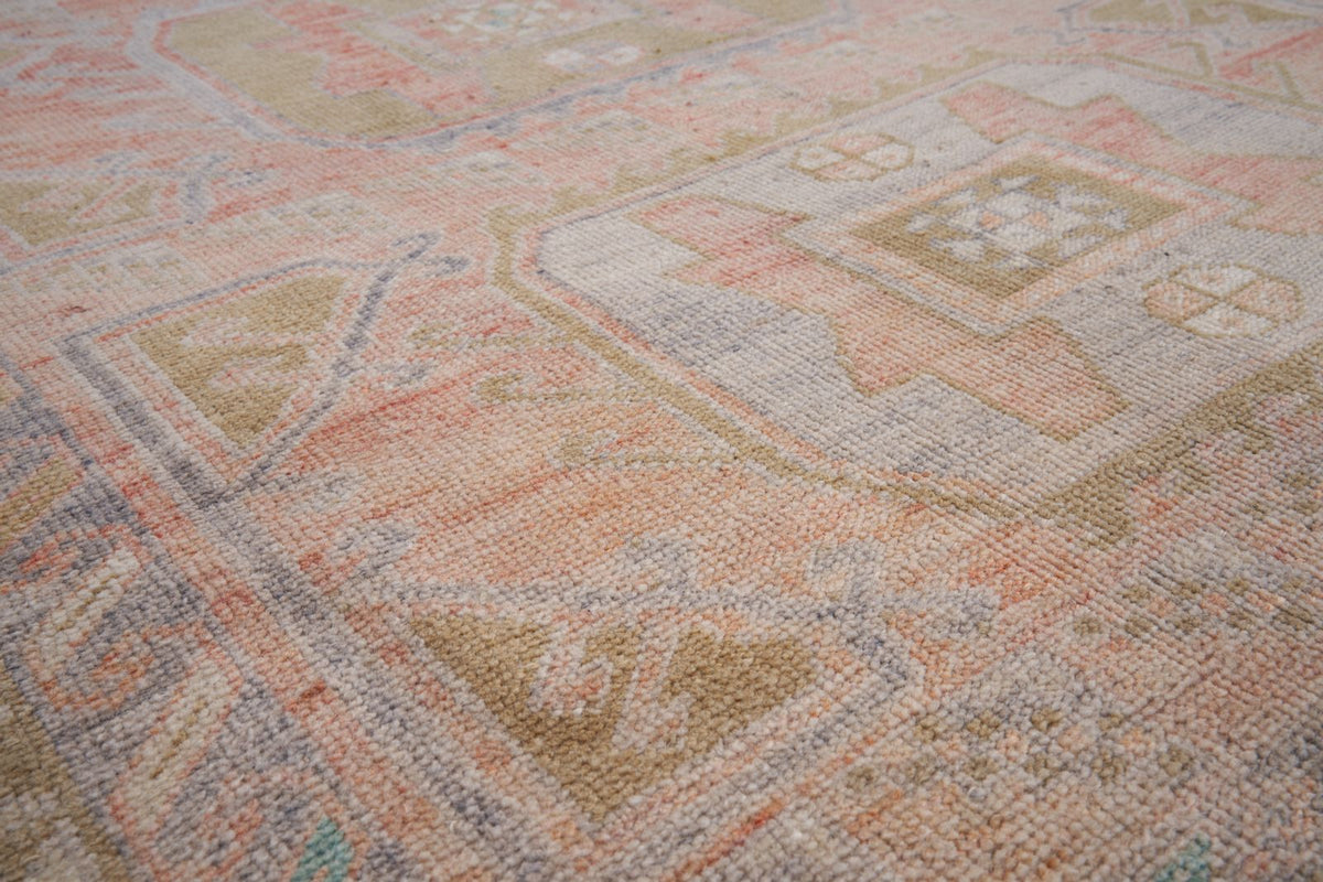 4x9 Pink and Brown Anatolian Turkish Tribal Runner