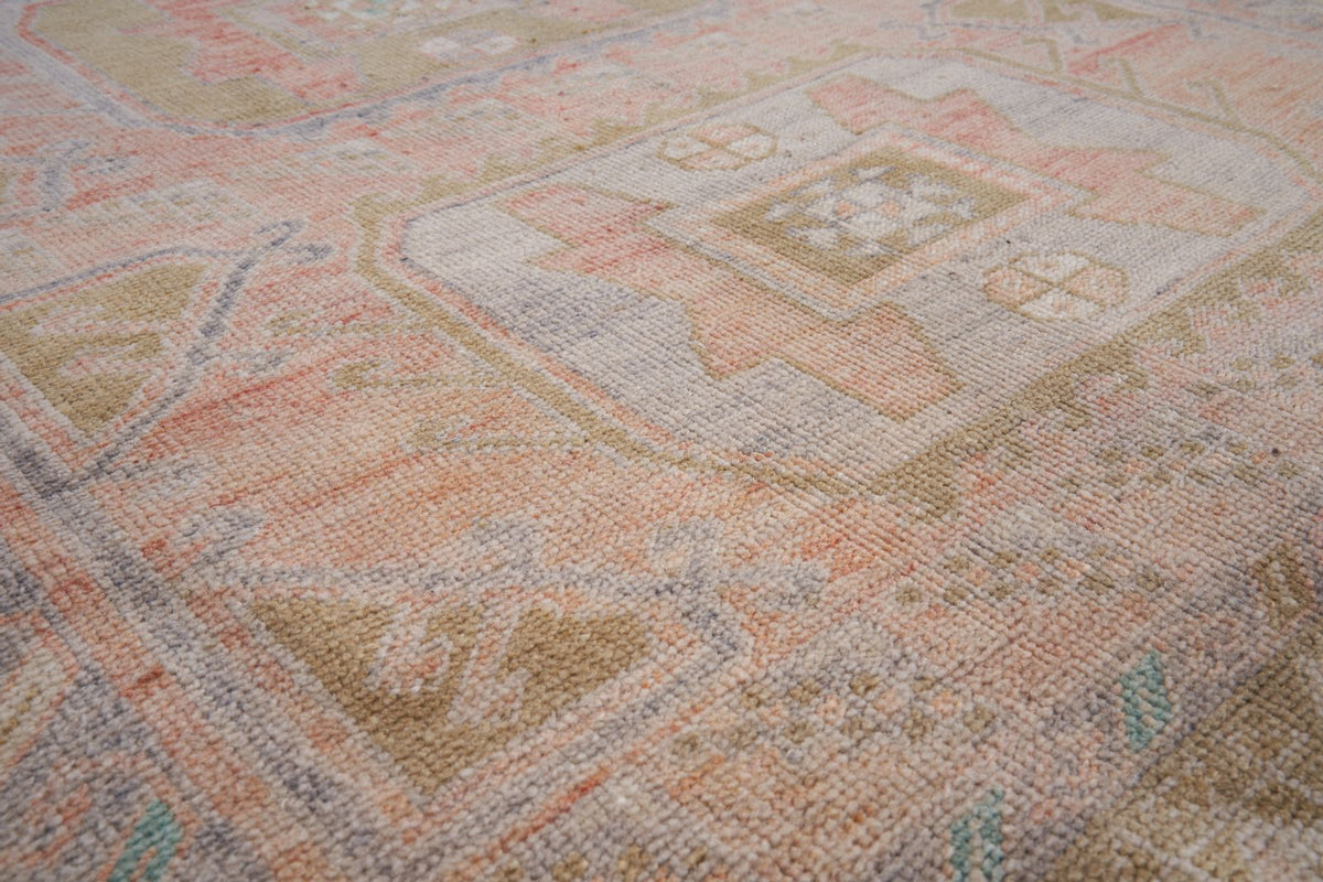 4x9 Pink and Brown Anatolian Turkish Tribal Runner