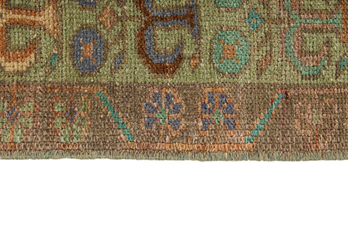 5x11 Orange and Green Turkish Tribal Runner