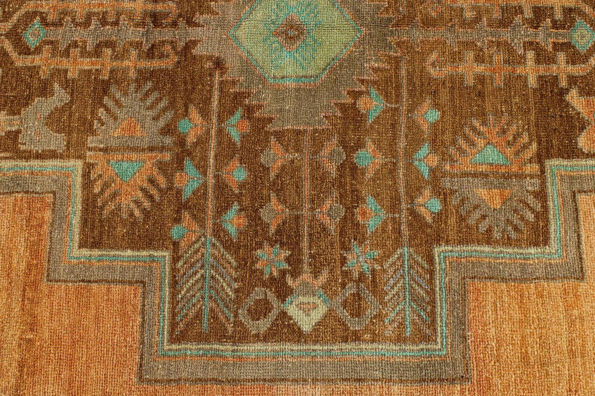5x11 Orange and Green Turkish Tribal Runner