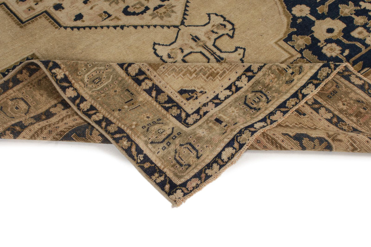 5x10 Ivory and Blue Turkish Tribal Runner